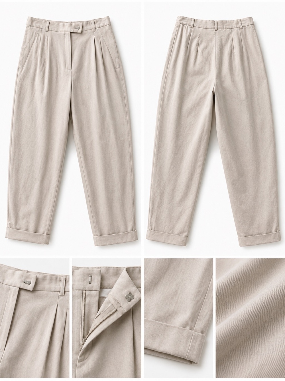 Talbots Pleated Chinos in Light Taupe 6P